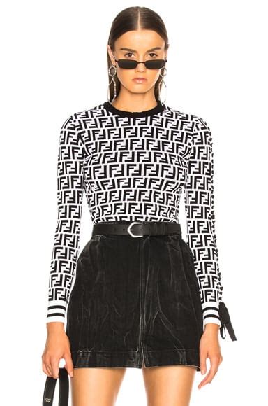 fendi logo sweater black and white|Fendi ready to wear sweatshirt.